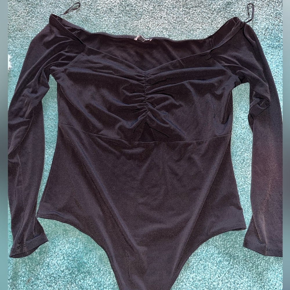 Black express thong body suit